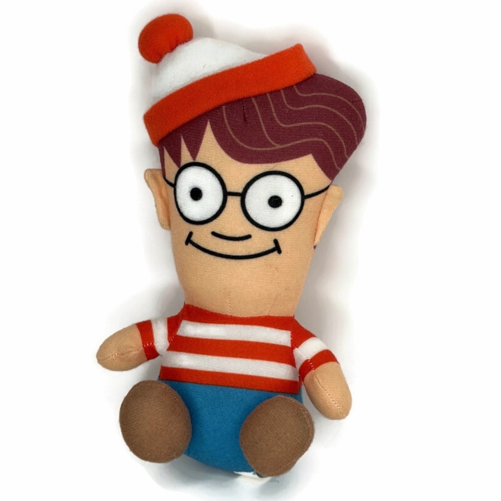 Red & White Striped Kids Plush Character Toy